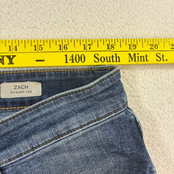 Mavi Jeans Zach Straight Leg Mens 36x32 Blue Faded Whiskered Casual Denim Dark - Picture 6 of 9